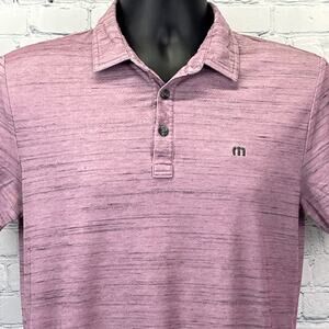 Travis Mathew Polo Shirt Golfer Golfing Short Sleeve Heathered Purple S Small